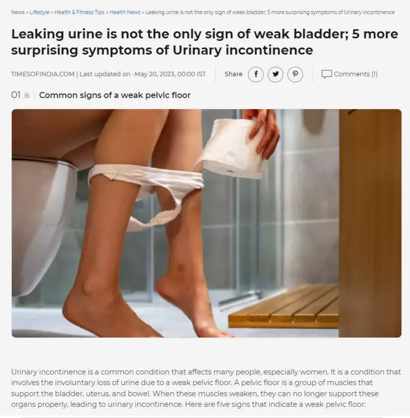 Leaking urine is not the only sign of weak bladder; 5 more surprising symptoms of Urinary incontinence